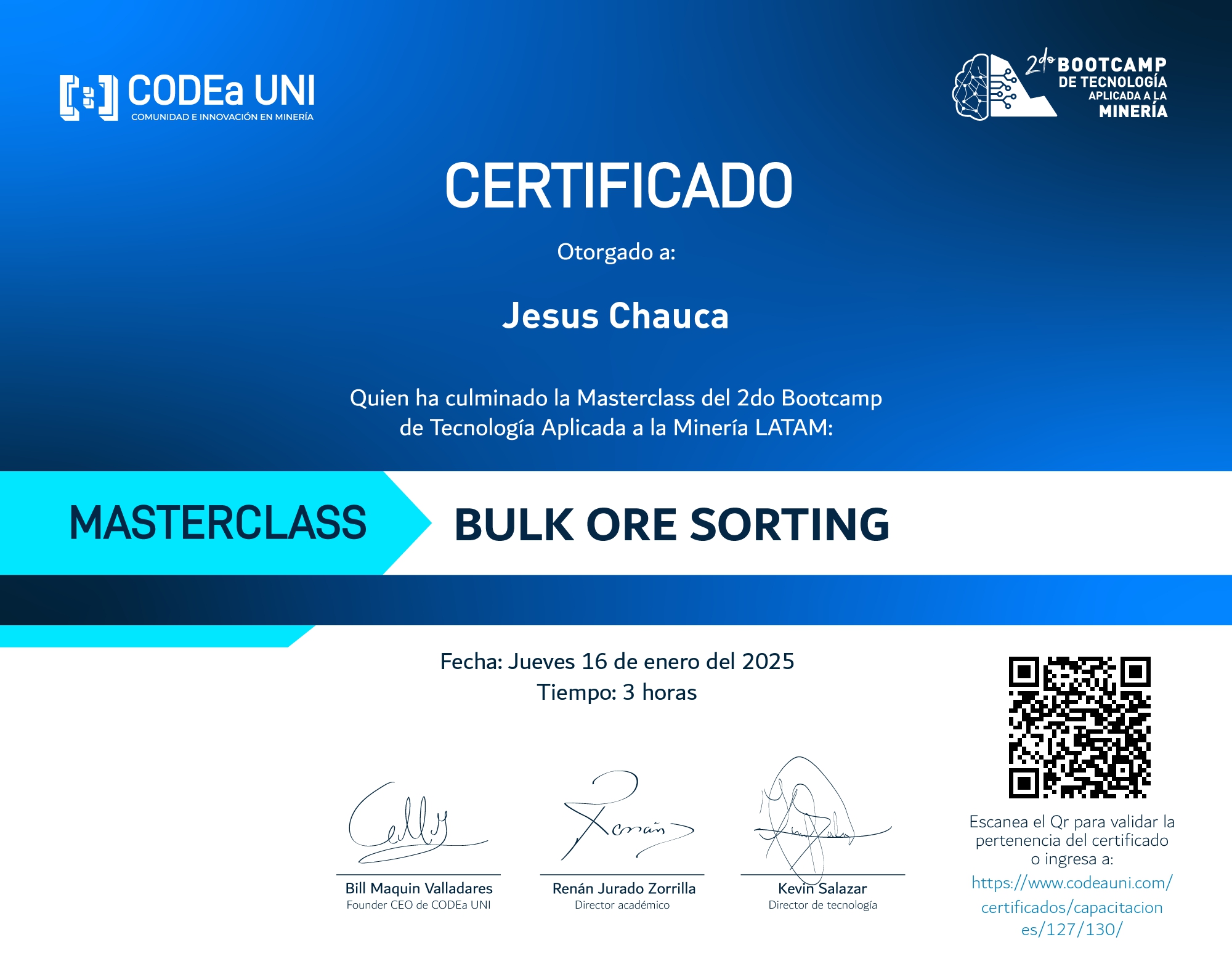 Certificado: Bulk ore sorting - 2
